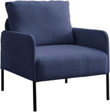 Sillón Mónaco Gris Oscuro Sofá Individual Moderno para Sala, Diseño Elegante, Tapizado en Tela Suave, Estructura Resistente, Ideal para Sala, Recámara u Oficina (Azul Oscuro) - Gris Oscuro - Ver 1
