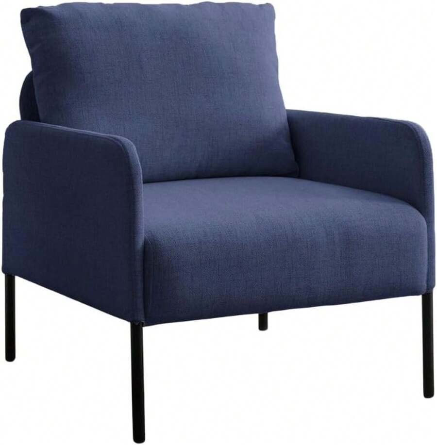 Sillón Mónaco Gris Oscuro Sofá Individual Moderno para Sala, Diseño Elegante, Tapizado en Tela Suave, Estructura Resistente, Ideal para Sala, Recámara u Oficina (Azul Oscuro) - Gris Oscuro - Ver 1