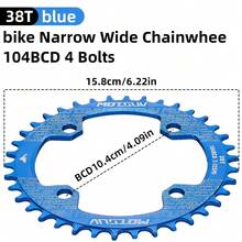 MOTSUV Mountain Bike 104BCD Chainring, Imported German Technology, Positive/Negative Teeth, 32T 34T 36T 38T - Multicolor - View 17
