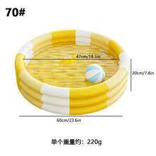 1pc Inflatable Round Swimming Pool Yellow Adult Inflatable Swimming Pool, Extra Large Thickened Family Swimming Pool, Suitable For Adults, Outdoors, Garden, Backyard, Summer Water Party (60CM,90CM,100CM,130,150CM) - Multicolor - View 8
