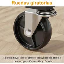 Estante Rack Organizador 5 Niveles Plagable Metalico, Uso Rudo Estilo Industrial Estantería de Malla con Ruedas y Marcos Laterales en X, para Tienda Estante Organizador Estante (Negro) - 1 - Ver 6