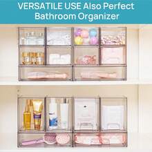 Vtopmart Stackable Storage Drawers, Acrylic Organizer With 24 Non-Slip Mats, Bathroom Organizer For Changing Table, Bathroom (5 Pack: Wide + Tall + Small) - 4-pack-height - View 8