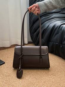 Niche Design 2026 Tas Bahu/Tas Selempang Viral Musim Semi Baru untuk Wanita, Tas Tangan INS Serbaguna, Bahan PU - Kopi - View 8