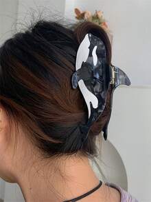 1 pezzo Fermaglio per capelli in acetato personalizzato premium serie oceano simulato a forma di balena, elegante fermaglio per chignon da bagno per la parte posteriore della testa, fermaglio di grandi dimensioni per capelli spessi, fermaglio per capelli a forma di animale per coda di cavallo alta e semi-raccolta, adatto per uscite, sport, shopping, feste, raduni, vacanze al mare, campeggio, esibizioni, tè pomeridiano, accessorio per capelli divertente per travestimenti, San Valentino, ritorno a scuola, carnevale, compleanno, regalo creativo per le vacanze - Multicolore - Visualizzare 3