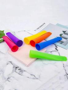 1/6pcs Reusable Silicone Popsicle Molds With Lids, Popsicle Maker For Making Popsicles, Yogurt Bars, Jelly, Kitchen Tool Accessories - Multicolor - View 3