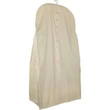 Foster-Stephens Extra-Wide Muslin Acid-Free Cotton Wedding Gown Garment Bag | 70" Long Wedding Dress Storage And Preservation | Closet Storage For Dresses & Gowns - Natural - View 1