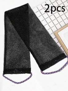 1pc Long Mesh Exfoliating Bath Sponge Set, Double-Sided Design, Gentle And Coarse Exfoliation, Efficient Body Scrubbing, Shower Back Brush, Premium Mesh Fabric, Convenient Hanging Strap Towel, Loofah Bath Sponge, Body Sponge, Smooth Skin - Multicolor - View 18