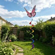 3/1pc Colorful Butterfly Decorative Hanging Rotating Windmill, Outdoor Kindergarten Project Activity Yard Decoration - A - View 6