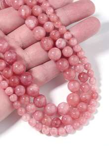 1 String Natural Ice Sunstone Loose Pink Beads Suitable For Diy Bracelet Necklace Earring Making Jewelry Accessories 6/8/10mm - Watermelon Pink - View 3