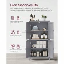 Bathroom Cabinet, Bathroom Cupboard, Kitchen Cabinet, With 4 Doors, Adjustable Shelves, 30 X 60 X 110 Cm, White MBBC552P31 - 杏色 - 查看 5