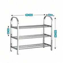 Metal Shoe Organizer Rack, Adjustable Shoe Rack Without Tools, Storage For Sneakers, Boots, Heels For Bedroom, Hallway, Closet - Multicolor - View 3