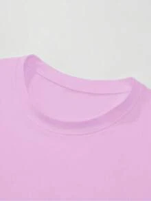 Camiseta de manga corta 100% pura 'S con diseño de auriculares de arte con salpicaduras, perfecta para uso casual - Burdeos - Ver 2