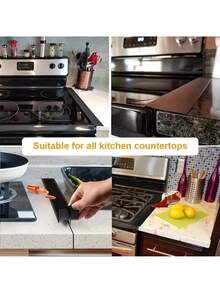1pc Trimmable Size | Home Countertop Gap Sealing Strip, Oil-Resistant, Heat-Insulating, Dust-Proof, Multi-Functional, Suitable For Kitchen Stove Countertop Storage And Organization, Daily Home Use Essential, Waterproof, Stain-Resistant, Easy To Clean, High Elasticity, Heat-Resistant Silicone Material, Home Kitchen And Bathroom Stove Accessories - View 7