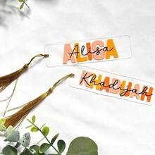 Personalized Acrylic Bookmark, Customizable Name, Unique Gift For Book Lovers, Mini Transparent Custom Bookmark, Suitable For Reading And Journaling - Multicolor - View 4