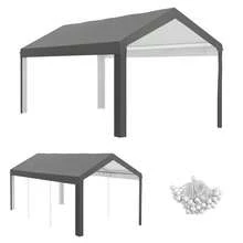 Outsunny 10 X 20ft Carport Roof, UV Resistant Canopy Replacement, Fits 84C-378V00 And 84C-206 Series, Dark Gray-XY105072 - 84C-447V00CG - View 11