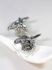 1 Pair Fashionable Copper Shaped Cufflinks For Men - Silver - View 5