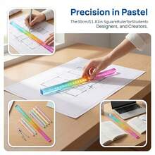 MOTARRO Cubo de Regla Colorido Herramienta de Dibujo Geométrica Útiles Escolares de Aprendizaje de Matemáticas Suministros de Medición de Dibujo Ayuda de Enseñanza de Matemáticas Forma Geométrica de Plástico Multifuncional - A - Ver 8