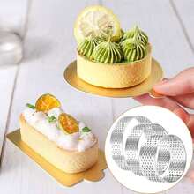Perforated Tart Ring, Round Stainless Steel Non-Stick Metal Cake Ring, Suitable For Cookies And Fruit Tarts, Prevents Soggy Bottom, Ensures Even Baking - Multicolor - View 7