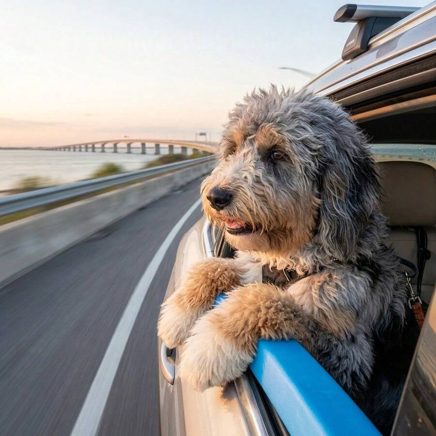 1PC Blue Dog Car Window Chin Rest Cushion, Soft Foam Pet Window Protector Pad, Universal Fit Dog Head Support For Car SUV Truck, Comfortable Travel Accessory To Prevent Neck Strain & Window Scratches, - one-size - View 1