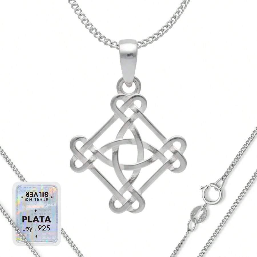 925 Sterling Silver Chain With Witch's Knot Pendant For Women - 雙倍順滑 - 查看 1