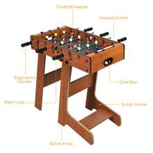 Foldable Foosball Table, 27'' Soccer Table Game W/ 2 Mini Footballs - Default Title - View 4