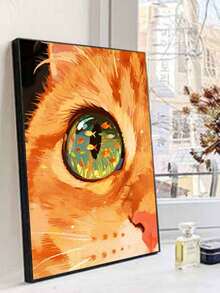 Cat Eye Goldfish DIY Number Painting Handmade Adult Home Decor Wall Art Abstract Canvas Holiday Gift Decorative Painting Handmade Kit Living Room Bedroom Decoration Gift Set - Sets - View 4