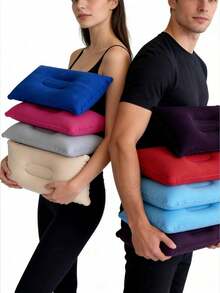 1 buah Bantal Perjalanan Tiup Persegi - Penopang Leher untuk Mobil dan Pesawat, Juga Sebagai Bantal Pinggang, Cocok untuk Penerbangan Jarak Jauh dan Perjalanan Darat, Aksesori Penerbangan yang Nyaman, Perlengkapan Perjalanan yang Elegan, Bahan Tiup yang Tahan Lama - beraneka warna - View 4