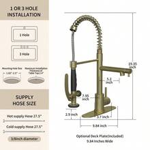 Commercial Single Handle Kitchen Sink Faucet Brushed Gold Pull Down Sprayer DesignSink Accessories Kitchen Sink Parts Sink Organizer - Brushed Gold1 - View 2