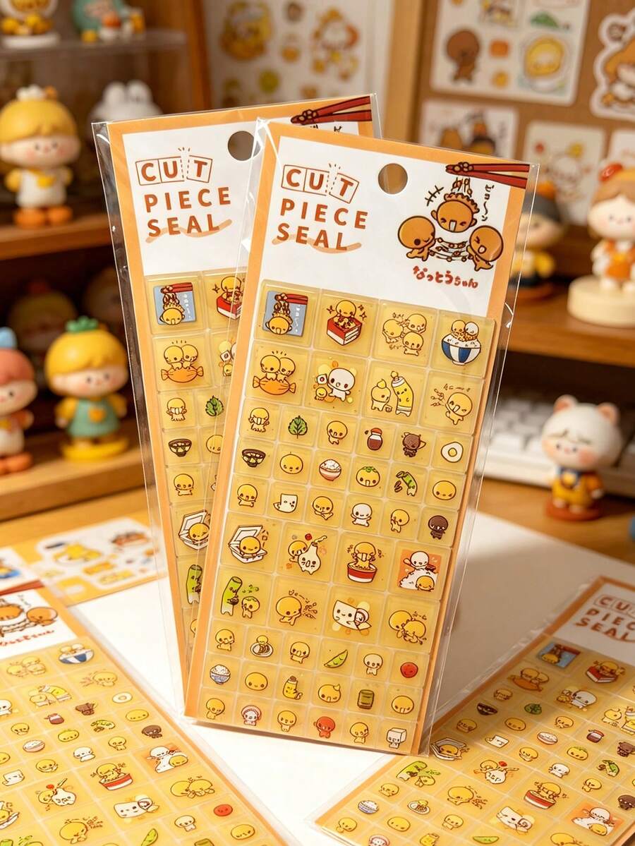 3D Acrylic Stickers Cute Cartoon Food Character Mini Gem Seal Stickers Photo Card Decoration Scrapbook Planner DIY Art Craft Supplies Waterproof Decorative Laptop Phone Case Stickers Japanese Stationery - Multicolor - View 1