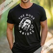Big Lebowski The Dude complies mit lustigem klassischem Film-Grafik-Shirt, lockerem Kurzarm-T-Shirt mit Rundhalsausschnitt, Harajuku-Straßenkleidung - 0220586 - Übersicht 9