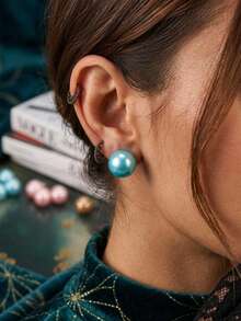 Pendientes de acero inoxidable - Azul - Ver 2