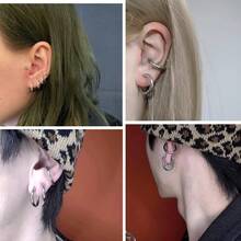 Clip On Huggie Earrings For Men Women Unisex Hypoallergenic Small Hoop Earrings,Non Pierced Conch Daith Helix Ring Hoop Rook Tragus Cartilage Earrings - NOT - View 4