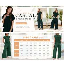 Women's Solid Color Two Piece Set 2026 Spring Summer Daily Loungewear Cropped Top High Waist Wide Leg Pants - 咖啡色 - 查看 6