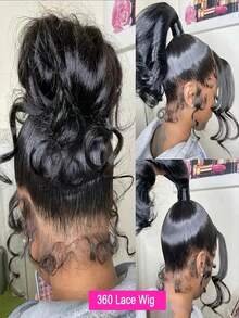 bling hair 100%真人发360°全蕾丝前假发，波浪卷发假发，预先拔毛，包含婴儿发，自然发质，波浪卷发假发，360°全蕾丝前假发，真人发假发 - SNatural - 查看 8