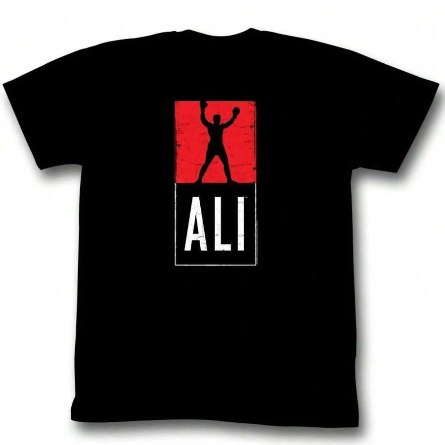 Camiseta negra para adulto Ali, ropa de hombre, camisetas para hombre, camisa de hombre, conjuntos de verano para hombre, ropa de verano para hombre, conjuntos de verano modestos, tops de je - Negro - Ver 1