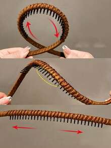 1/2/3 Stücke Mädchen Wickel-Haarband mit Zähnen, rutschfestes Haarband zum Waschen des Gesichts und zum Zurückhalten der Haare, elegantes Haaraccessoire - Verschiedenfarbig - Übersicht 2