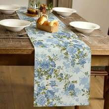 1pc Floral Pattern Table Runner, Modern Style, Home Kitchen Decor, 1 Home Decor Indoor/Outdoor Party Supplies, Suitable For Daily Home Kitchen Decor And Event Decoration - Multicolor - View 4