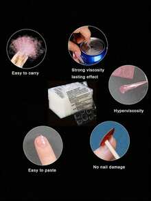 6000/4800/2400/1200/240/96pcs Nail Stickers, Ultra-Thin Jelly Nail Stickers, Double-Sided Adhesive, Transparent Reusable, Suitable For Nail Art Decoration - Clear - View 6