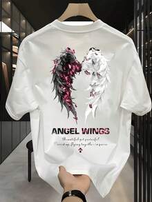 Camiseta de manga corta y cuello redondo versátil para hombre 100% algodón puro, camiseta de media manga estilo Ins de marca de ropa urbana - Blanco - Ver 7
