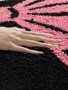 1pc Bathroom Floor Mat Carpet, Flocked Soft Comfortable Foot Feel, Bow Pattern, TPR Backing Non-Slip, Suitable For Kitchen, Outdoor, Indoor, Hallway, Bedroom, Living Room, Bedside, Easy To Clean Machine Washable Carpet, Bedroom Bathroom Decor - Multicolor - View 10