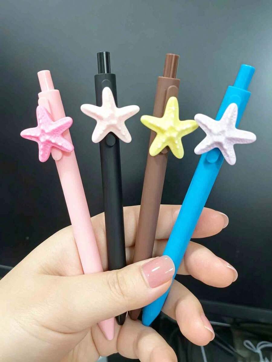 海星主題圓珠筆-黑色墨水,海星圖案-辦公室與學校用品的理想選擇,完美的節日禮物,開學季 - A - 查看 1