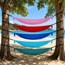 Hammock Ajaib, Kain Lembut dan Nyaman, Tersedia Berbagai Warna, Penggunaan Luar Ruangan, Sistem Gantung yang Dapat Diatur, Portabel dan Ringan - MultiWarna - View 2