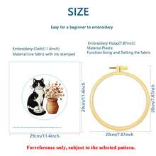 2 Styles Cute Cow/Blue Cat Handmade Embroidery Kit, Beginner Zero-Based 3D Embroidery Set, Living Room Bedroom Window Sill Decor, Warm Gift For Best Friend, Girlfriend, Couple - Multicolor - View 3