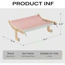 1pc Deluxe Hanging Cat Bed - Detachable, Foldable Hammock For Cats & Small Dogs, Cozy Polyester Pet Nest,Hanging Detachable Washable Folding Cat Ladder,Can Be Paired With A Cat's Self-Entertainment Boredom-Relieving Device. - Gray 1pc - View 3