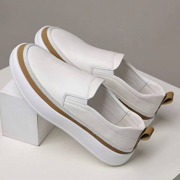 Men's Slip On PU Upper Rubber Sole Comfortable Daily Casual Loafer Shoes Everyday Wear