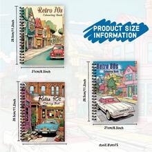 Tlenpo 3pcs/1set, Adult Coloring Book With Flower, Animal, Street Scene Patterns - 1 Book With 30 Pages, 11.2 X 8.3 Inches, For Adults To Relieve Stress, Anxiety And Other Emotions, Holiday Gift, Back To School Gift, Christmas Gift, Halloween Gift, Perfect Choice For Many Holiday Gifts (Accessories Not Included) - E - View 2