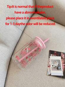 1pc Fashion 16oz Pink/Black/Blue Bow Plastic Cup With Lid And Straw, Perfect For Iced Coffee, Portable Drinks And Juices, Smoothies, Ideal Gift For Women And Sisters, Suitable For Office, Home Office, Back To School, Student Water Cup, Suitable For Summer And Winter, Birthday, Holiday And Gift, Back To School, Valentine's Day, Mother's Day, Father's Day, Kitchen Accessories - Multicolor - View 10