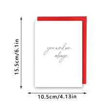 Minimalist Love Greeting Card, Wedding Day Card, You And Me Always, Simple White Anniversary Valentine Gift Card For Boyfriend Girlfriend Husband Wife - Multicolor - View 3