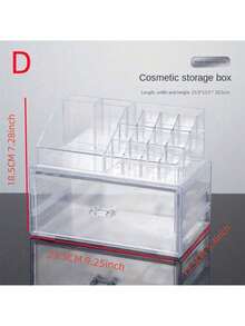 Caja de almacenamiento de maquillaje y cuidado de la piel, caja de exhibición de cosméticos transparente grande, caja de almacenamiento apilable con 3 cajones para tocador, juego de 2 piezas - Multicolor - Ver 13