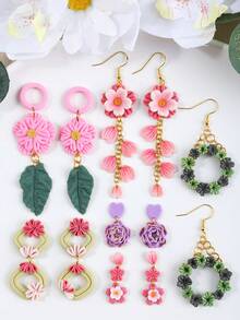 Kleine Blumen- und Herzform Ton-Schneideformen, sauber schneidende, antihaftende, langanhaltend Ton-Schneideformen für Schmuckherstellung, DIY handgemachte Ohrringe Schmuckherstellungs-Set - Blumenherz - Übersicht 4